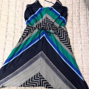 Maurices Asymmetrical Dress in Blue and Green